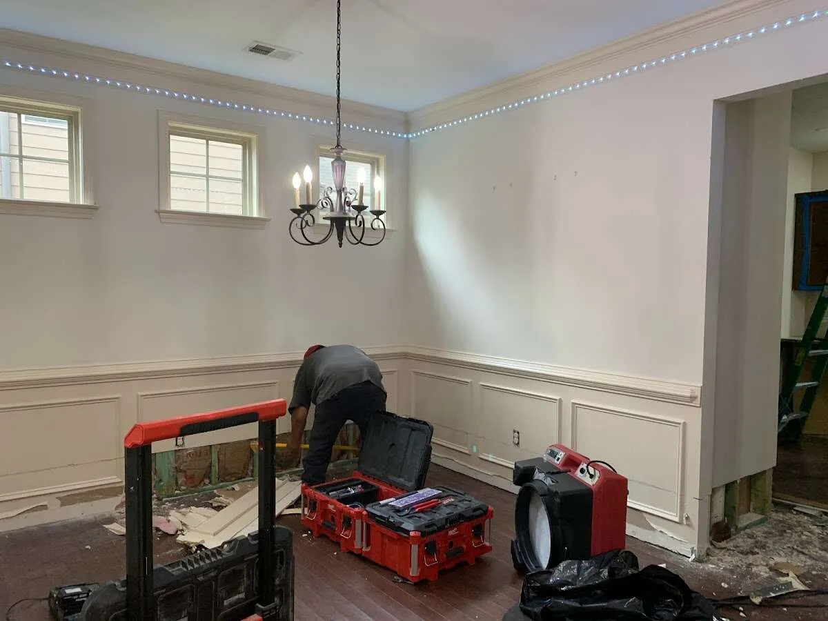 Restoration technician with professional equipment in Westmont